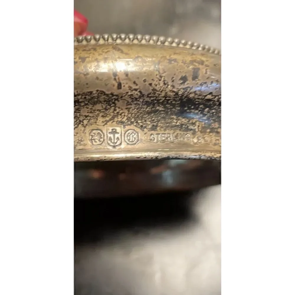 ANT English Sterling Top Cut Out Crystal Powder Jar